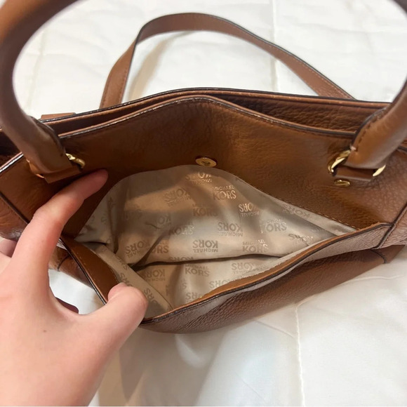 Michael Kors Brown Leather Charm Tassel Medium Satchel - Picture 6 of 13